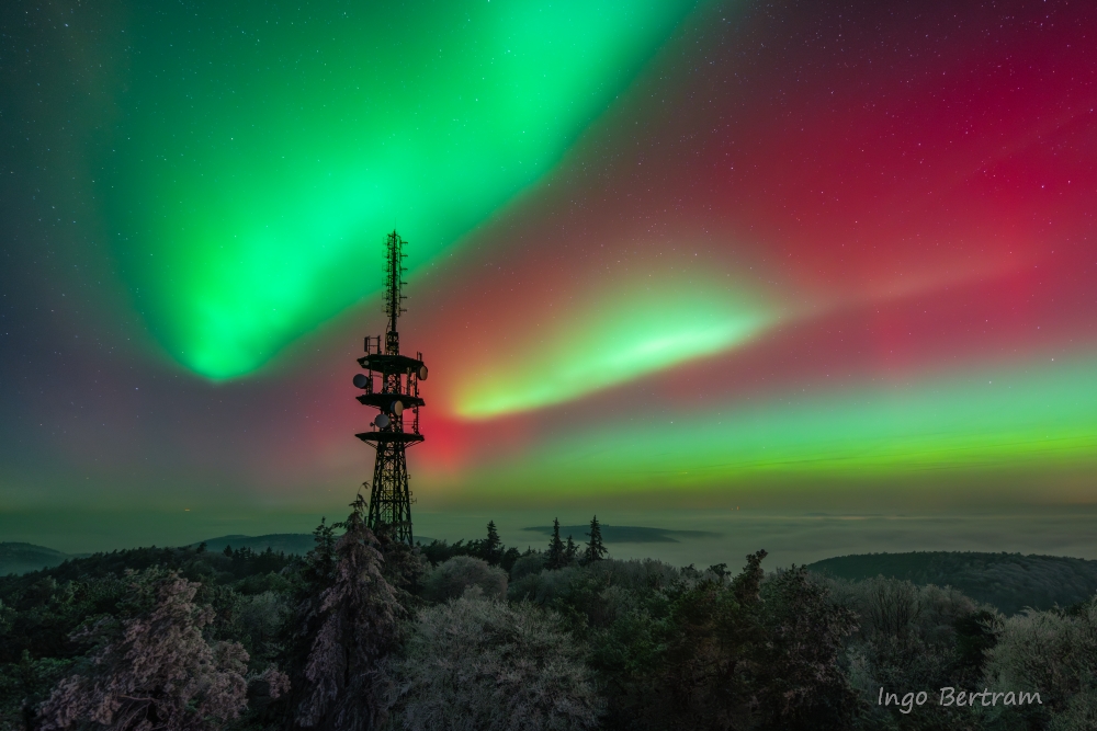 Polarlichter an der Kalmit. Foto Ingo Bertram
